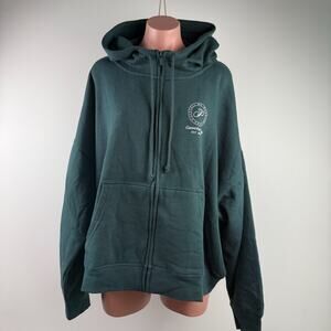 Victoria's Secret PINK Long Sleeve Full Zip Green Hoodie Sweatshirt Size XXL